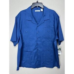 Cubavera Wing Collar Short Sleeve Relaxed Button Up Shirt Size XXL New With Tags